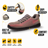 Chaussures de sécurité légères et antidérapantes AOXIANG, respirantes, à embout en acier souple, tendance, résistantes à l'usure, pour l'été et toutes les saisons