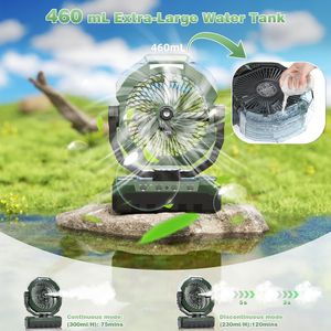 Ventilador Portátil con Nebulizador, Recargable por USB, 24000mAh, Tanque de 460ml, 3 Velocidades, Mini Enfriador de Aire Plegable para Camping, Modelo de Plástico - Product Image 4
