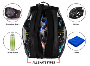 Sac de skate à bandoulière tendance avec fermeture éclair, en tissu Oxford respirant et doublure en polyester pour le rangement des chaussures à roulettes - Product Image 5