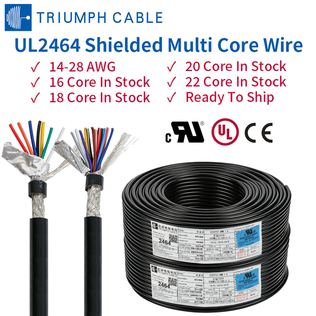 UL2464 Multi-core Shielded Cable AWG AWM Signal Control Cable 16awg 18awg 20awg 22awg 24awg 26awg Pvc Industrial Control Cable