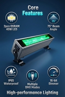 Barre lumineuse LED RGBW IP65 en aluminium, effet vague océanique, étanche pour extérieur, projecteur à effet ondulé DMX512 pour usage hôtelier