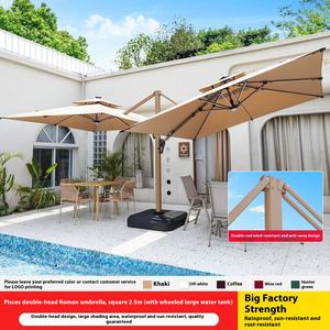 Modern Large Commercial Double-Headed <strong>Parasol</strong> Sun Umbrella for Garden Balcony Villa Outdoor Space Modern Outdoor <strong>Base</strong> <strong>Included</strong> - Product Image 5