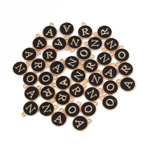 Ciondolo Charm Alfabeto Inglese Bifacciale con Lettera Iniziale, Charm Carino Blu Bifacciale Fai da Te per Creazione Gioielli Braccialetti - Product Image 6