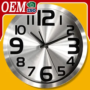 Wholesale Aluminum Metal Frame Morden Design Quartz Battery Operated Wall Clock with Custom Logo