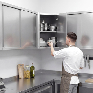 Armario Esquinero de Acero Inoxidable para Colgar en la Pared, Mueble de Almacenamiento Esquinero que Ahorra Espacio para Restaurantes, Hoteles, Cantinas y Cocinas - Product Image 2