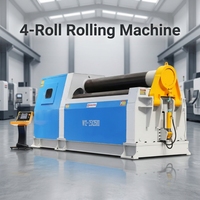 Máquina Dobladora de Placas Hidráulica de 4 Rodillos de 2500 mm, Laminadora de Chapa Metálica Automática CNC, Fabricante OEM, Certificación CE, Hecho en China