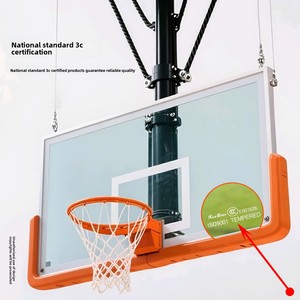 Panier de basket pliable à fixation au plafond, hauteur réglable, gain de place pour salle de sport intérieure, terrain polyvalent - Product Image 3