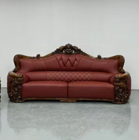 Juego de Sofás de Cuero de Lujo, Diseño Europeo Real, Estilo Chesterfield, Respaldo Acolchado, Brazos Curvos, Estructura de Madera Maciza, Hecho a Mano y Personalizado
