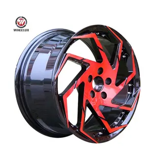 Gloss Black 21 22英寸 1-PC 锻造轮辋由 6061-T6 铝合金制成，适用于路虎宝马 Aventador 轮辋汽车轮辋