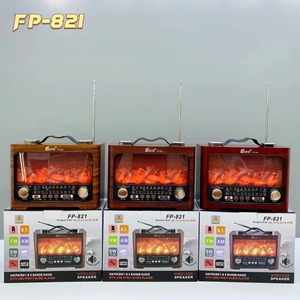 FP-821 New Products <strong>2026</strong> Home Decoration Ornaments Simulated Flame Fireplace Outdoor Portable Retro Wooden bluetooth <strong>Speaker</strong> - Product Image 6