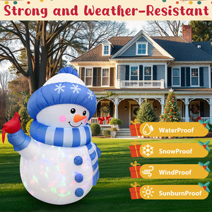 Vente flash : Bonhomme de neige gonflable de Noël de 1,80 m avec longues jambes, éclairage LED, bonhomme de neige gonflable tenant une <span class=keywords><strong>couronne</strong></span> pour jardin extérieur - Product Image 3