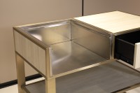 Fournisseur chinois d'articles de buffet Chariot d'hôtel en or Chariot de service de transport de nourriture chaude en acier inoxydable