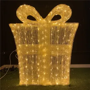 Özelleştirilebilir hediye kutusu Led ticari açık sokak tatil ışık açık noel dekorasyon motifli ışık