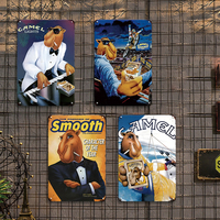 Letrero Metálico Retro de Hombre Camello, Decoración de Pared con Publicidad de Tabaco Vintage para Bar, Cocina, Póster Nostálgico para Cuarto de Hombre