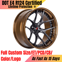 Jantes forgées 3 pièces S21-01, bord bronze, alliage léger, jantes de voiture personnalisées PCD ET 18-22 pouces pour BMW Mercedes Audi Tesla Lexus