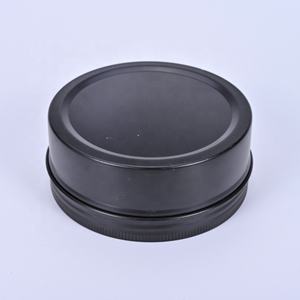 Pot en aluminium rond <span class=keywords><strong>noir</strong></span> de 200ml avec couvercle à vis Bougie Boîte de conserve Stockage de <span class=keywords><strong>savon</strong></span> Conteneur en métal Boîte en fer blanc - Product Image 3