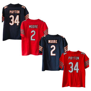 Оптовые женские сетчатые футболки для американского футбола с вышивкой: 2 Мур, 18 Уильямс, 34 Пейтон, Чикаго. Принимаем индивидуальные заказы. - Product Image 3