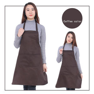 Custom Logo Printed 100% Organic Cotton Canvas Bib Chef <strong>Aprons</strong> <strong>Black</strong> Promotion Waterproof Polyester Two Pockets Kitchen Cooking - Product Image 5