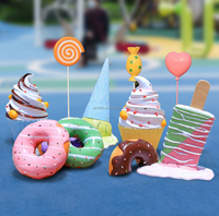 Personnalisé créatif fait à la main en fibre de verre crème glacée Dessert cône Statues événement fête décor accessoire grandeur nature bonbons sucette Sculpture