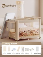 Lit bébé Coolbaby Mushroom House pliable, ouverture/fermeture à une touche, assemblage sans couture, lit de maternité portable multifonctionnel