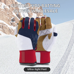 High Quality Custom Polyester/Cotton Left Hand Baseball/Softball <b>Batting</b> Gloves Hook Loop Closure Lightweight Professional Adult - Product Image 2