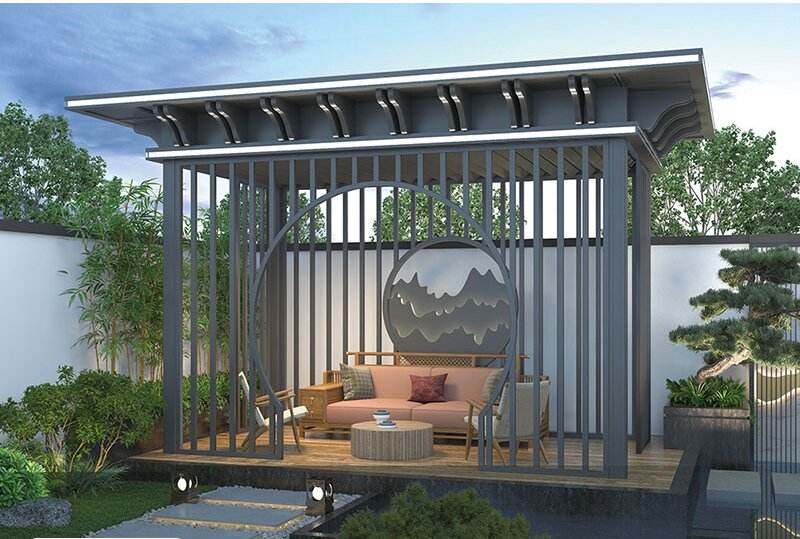New Chinese style pavilion aluminum alloy Jingya