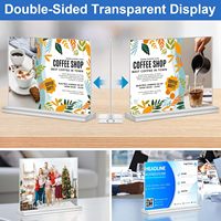 Lot de 10 porte-affiches en acrylique 5x7 présentoir double face transparent pour tableau menu porte-papier signe pour présentoirs