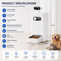 Distributeur automatique de nourriture intelligent pour animaux de compagnie avec caméra 4K, audio bidirectionnel, haut-parleur Bluetooth, Wi-Fi, 3,5 L, pour chats et chiens