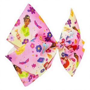 Vente en gros H.E.R. Accessoires Officiels sous Licence Princesse – Grand Nœud Imprimé pour Cheveux avec Pince Crocodile pour Filles de 3 Ans et Plus – Thème - Product Image 1