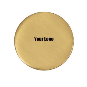 Metal etching custom brass tags name plates plain brass stamping blank Laser cutting engraved round brass logo plate