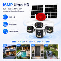 Caméra solaire mondiale 4G Wistino à double panneau, quatre objectifs, quatre écrans, zoom 10X, suivi humanoïde, alarme, caméra AOV 24/7