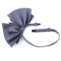 Grands nœuds papillon pré-noués en polyester tissé personnalisé pour femmes, rayés, pliables, doubles, pour personnel de cabine et personnel bancaire