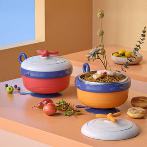 Bol d'alimentation isolé pour bébé, en acier inoxydable 316, anti-brûlure, rempli d'eau, vaisselle pour apprendre à manger, pour nourrissons de 0 à 12 mois - Product Image 1