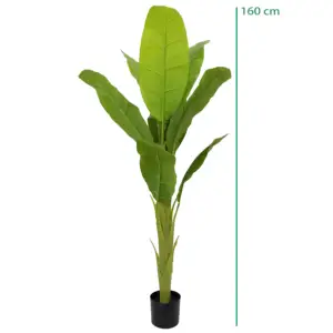 160cm Simulated Plastics 9 Leaves Plants Odorless Ornamental Garden Decor Realistic Artificial Plantain Musa Basjoo Banana Tree