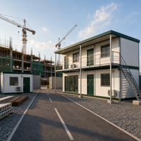 Maison conteneur préfabriquée à deux étages, bâtiment modulaire pour dortoir, camp de travailleurs, chantier de construction, 20 pieds, 40 pieds, acier