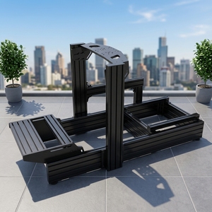 Custom Black Anodized Aluminum 40160 <b>Framing</b> Sim Rig Cockpit Gaming Racing Kit Sim Racing for Moza Fanatec Wheels - Product Image 3