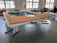 Ponton gonflable de piscine de plate-forme de sofa de quai de pêche de flottement de l'eau avec le filet