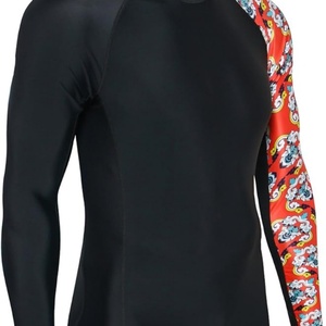 Custom Rash Guard Men Sublimation <b>Printed</b> Polyester Rash Guard Gym <b>Surfing</b> Diving Rashguard Compression Shirts Rash Vest - Product Image 2