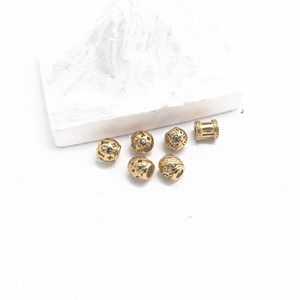 Perles d'espacement rondes en acier inoxydable plaqué or yunnique pour la fabrication de bracelets GZY-PJ12 - Product Image 3