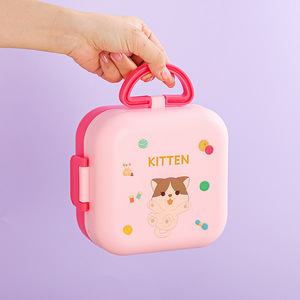 <span class=keywords><strong>2025</strong></span> New cá nhân thăng hoa dễ thương vuông nhỏ nhựa tiffin Bento Hộp Ăn Trưa cho các trường học Kid trẻ em Enfant với dao kéo - Product Image 4