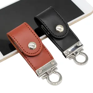 Fashion Metal Key Chain Leather Usb flash drive Pen Drive