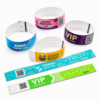 Bracelet RFID 125 KHz étanche en papier Dupont jetable, imprimé couleur personnalisé, pour événements et billets de festival - Vente en gros