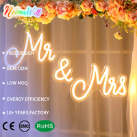 Enseigne néon LED Mr & Mrs Neonawall, lumière blanche chaude USB, décoration murale pour mariage, anniversaire, fiançailles, fête