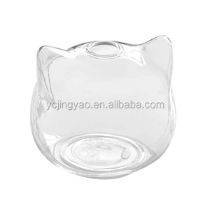 Vase <span class=keywords><strong>en</strong></span> <span class=keywords><strong>verre</strong></span> borosilicaté clair <span class=keywords><strong>en</strong></span> forme de petit <span class=keywords><strong>chat</strong></span> <span class=keywords><strong>soufflé</strong></span> à la main pour plantes hydroponiques décor de mariage de jardin à la maison - Product Image 1