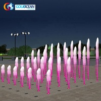 Fontaine à jets de sol à sec de petite taille en acier inoxydable 3,2M*3,2M, fontaine musicale dansante pour parcs, centres commerciaux, hôtels, places publiques