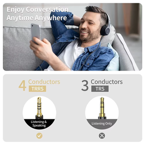 ZOGUO Professional 1m <strong>AUX</strong> <strong>Cable</strong> Microphone Function Gold Plated 3.5mm Plug Adapter PVC for Universal <strong>Mobile</strong> MP3 Players <strong>Speakers</strong> - Product Image 5