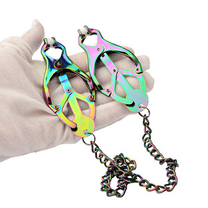 Pinces à tétons BDSM avec chaîne, non-percantes, en métal et plastique, étanches, stimulation du clitoris, jouet sexuel pour femmes adultes - Product Image 5