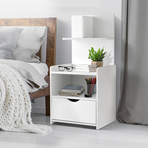 Mesa de Noche Moderna de <span class=keywords><strong>Madera</strong></span> Blanca con 2 Cajones al por Mayor 2023 - Product Image 3