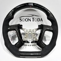 Volant de voiture sport en cuir suédé noir personnalisé en fibre de carbone avec LED et vibrations, style sportif, Plug+Play, garantie 2 ans