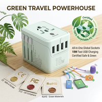 Adaptateur de voyage universel Gan 100W, best-seller aux Émirats arabes unis, au Royaume-Uni, aux États-Unis, en Europe, en Australie, chargeur USB multi-ports rapide PD pour MacBook, ordinateur portable